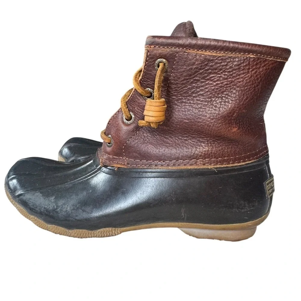 Sperry Top‎ Sider Women's Duck Boots Brown Leather Rubber Waterproof Size 6